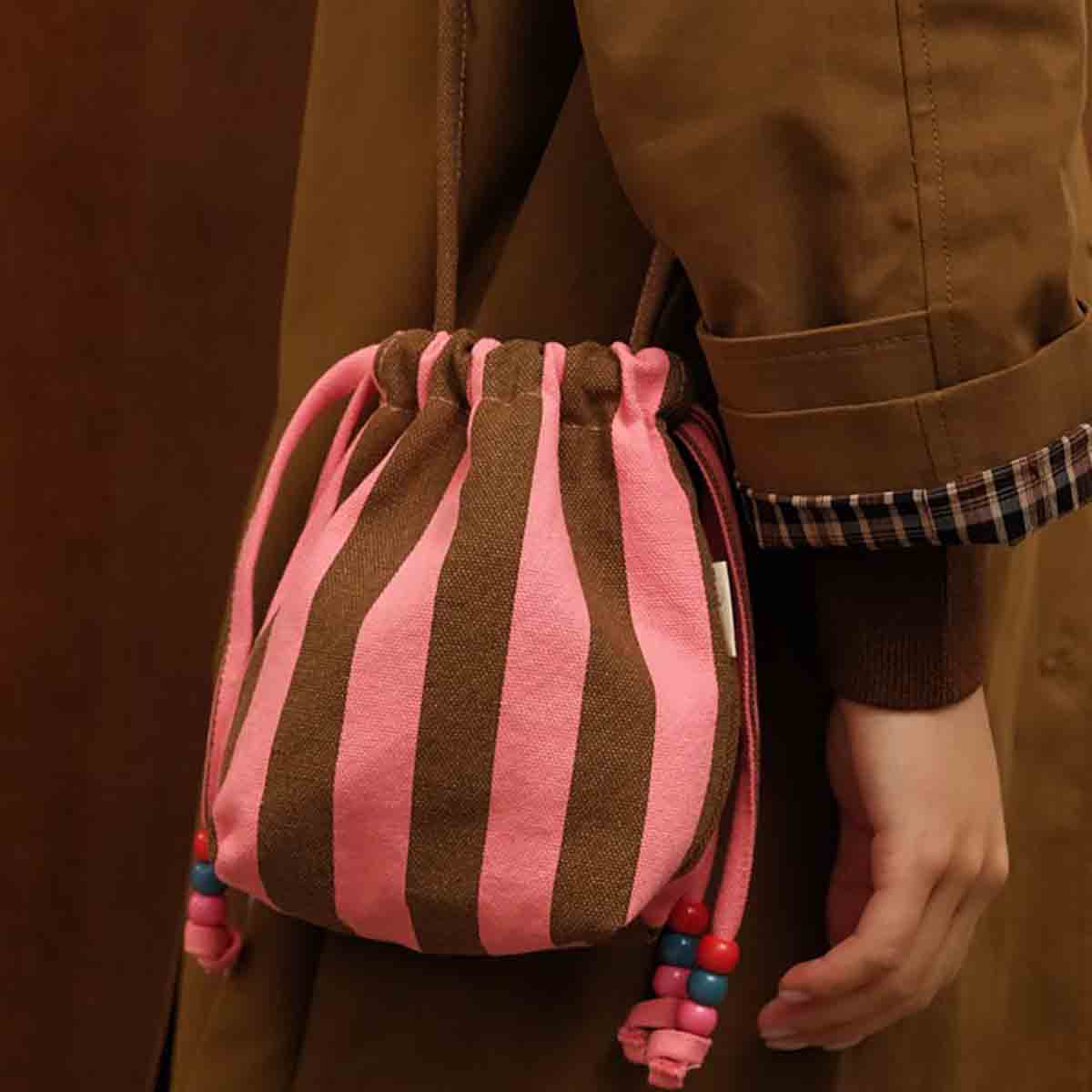 BILLIE-TASCHE STREIFEN FUNKY PINK / OLIVE