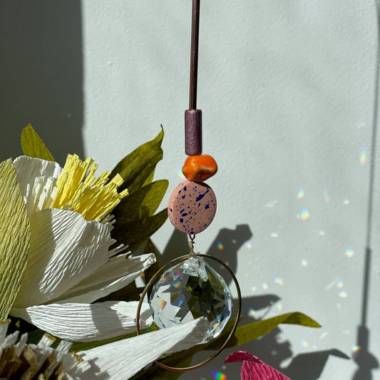 Suncatcher DISC and ROCK Orange / Lichtfänger / Fensterkristall