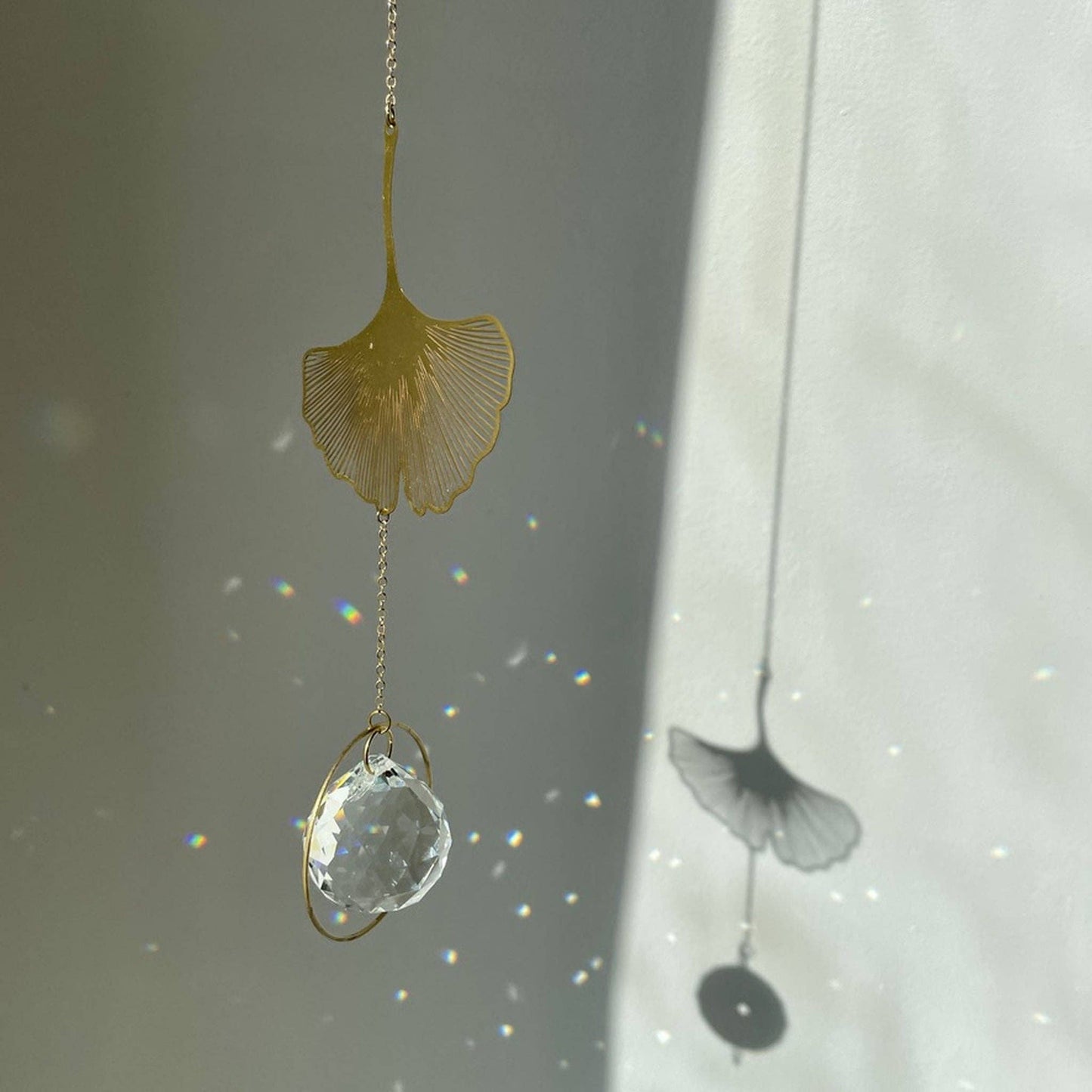 Suncatcher Gingko / Lichtfänger / Fensterkristall  / Prisma