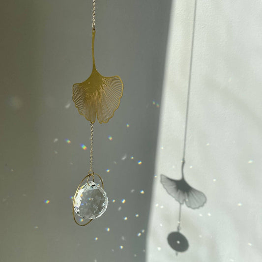 Suncatcher Gingko / Lichtfänger / Fensterkristall  / Prisma