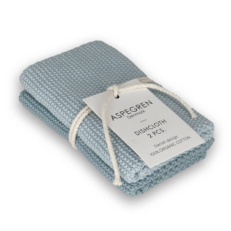 Spültücher aus Bio-Baumwolle, gestrickt, 2er-Set, Farbe Skyway