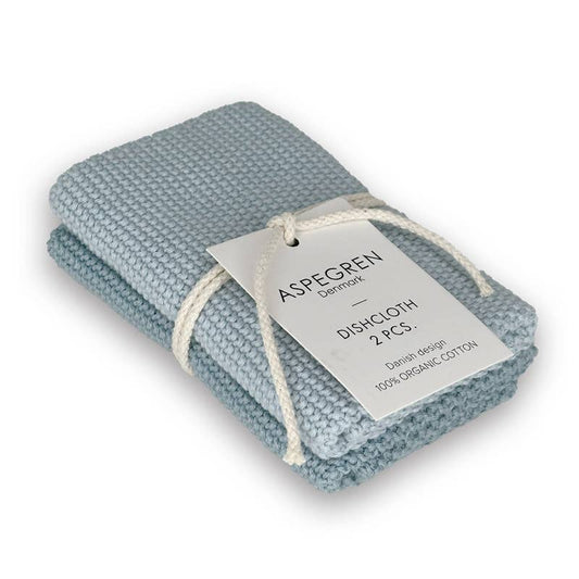 Spültücher aus Bio-Baumwolle, gestrickt, 2er-Set, Farbe Skyway
