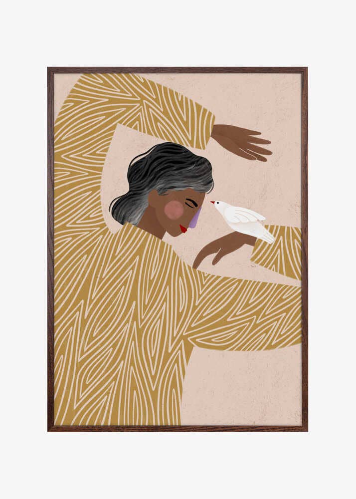 Die Frau mit einem Vogel Bild