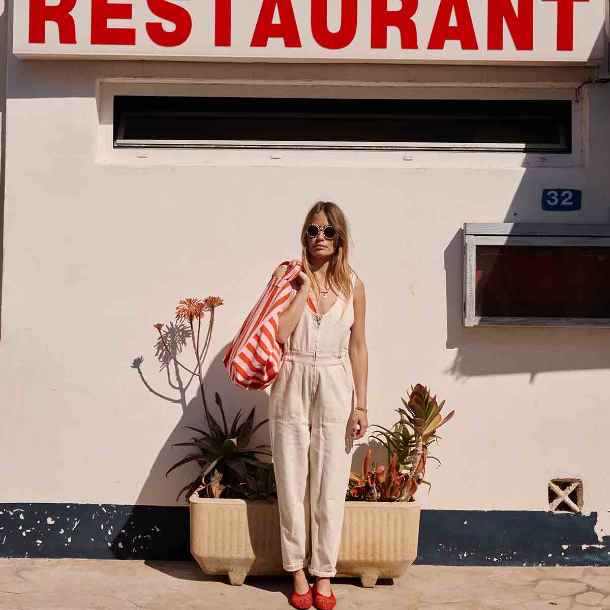 ELISA-STREIFENTASCHE TOMATE / CANDY PINK