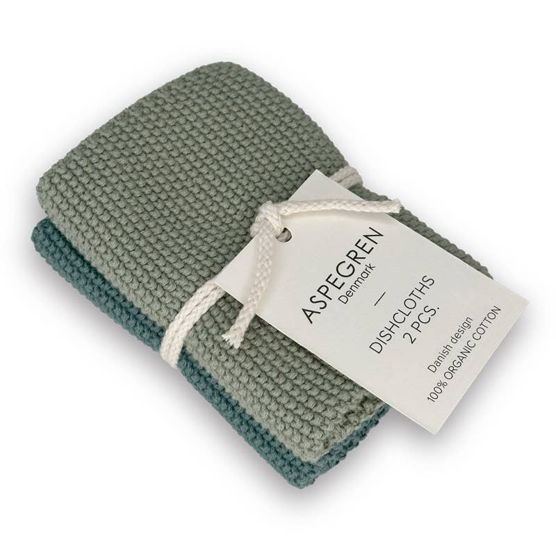 Spüllappen aus Bio-Baumwolle, 2er-Set, gestrickt, Mint