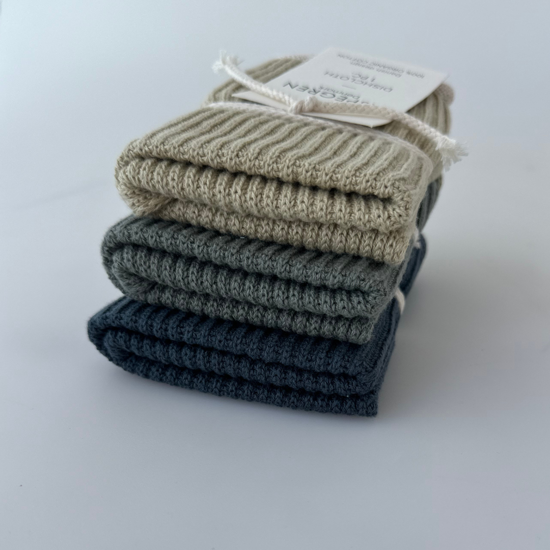 Spültuch aus 100 % Bio-Baumwolle – Strickmuster Ripple Pampas