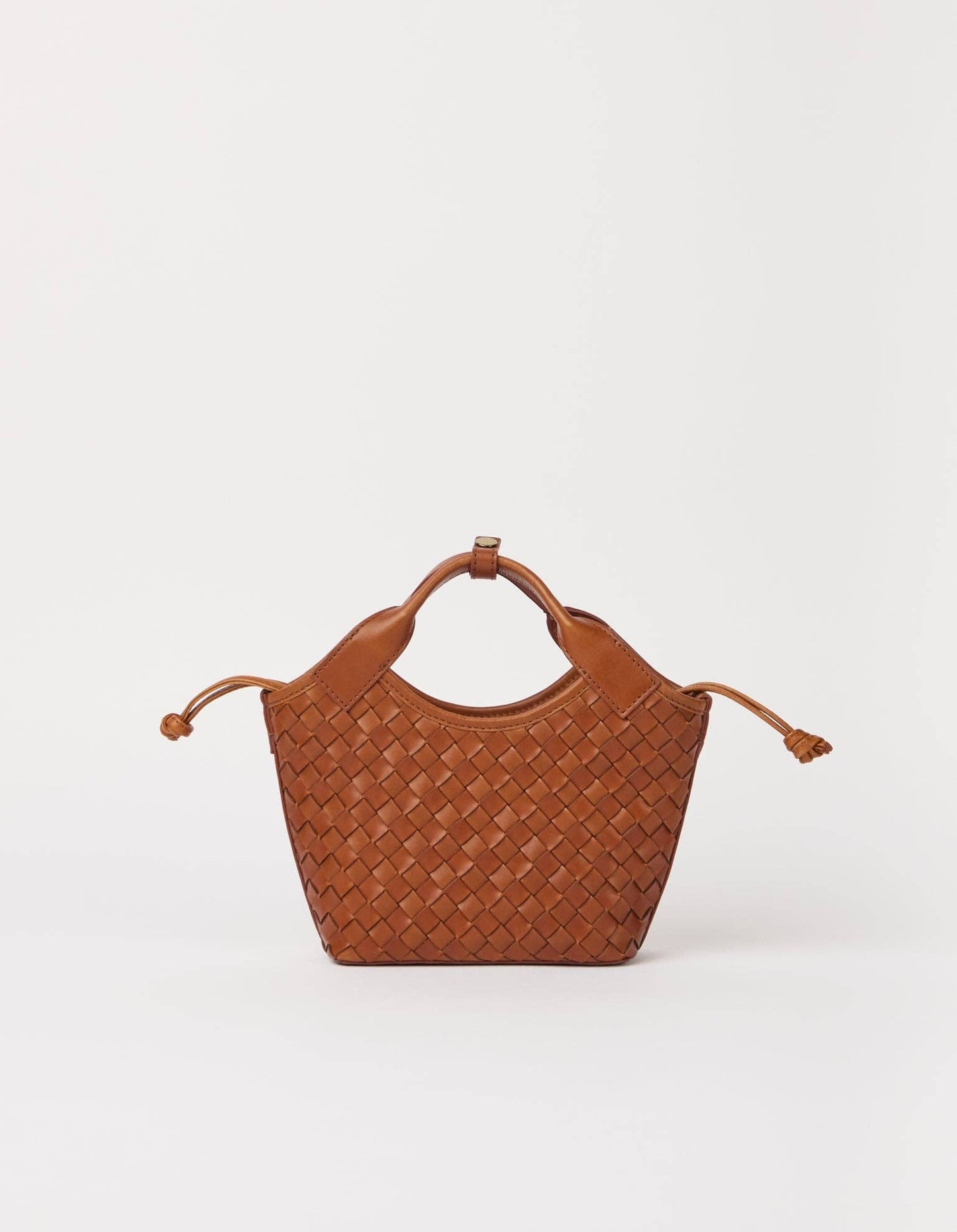 Mara Mini - Klassisches Geflochtenes Leder in Cognac
