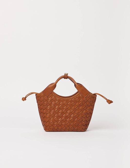 Mara Mini - Klassisches Geflochtenes Leder in Cognac