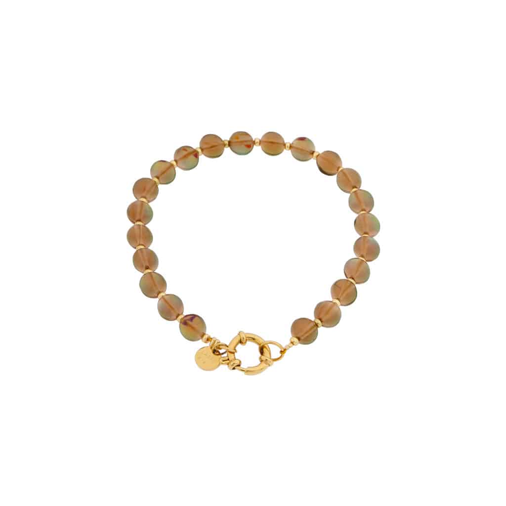 Braunes Flammen-Armband, goldfarben