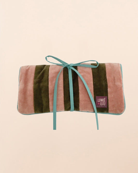 C-Pouch aus gestreiftem Samt diverse Farben