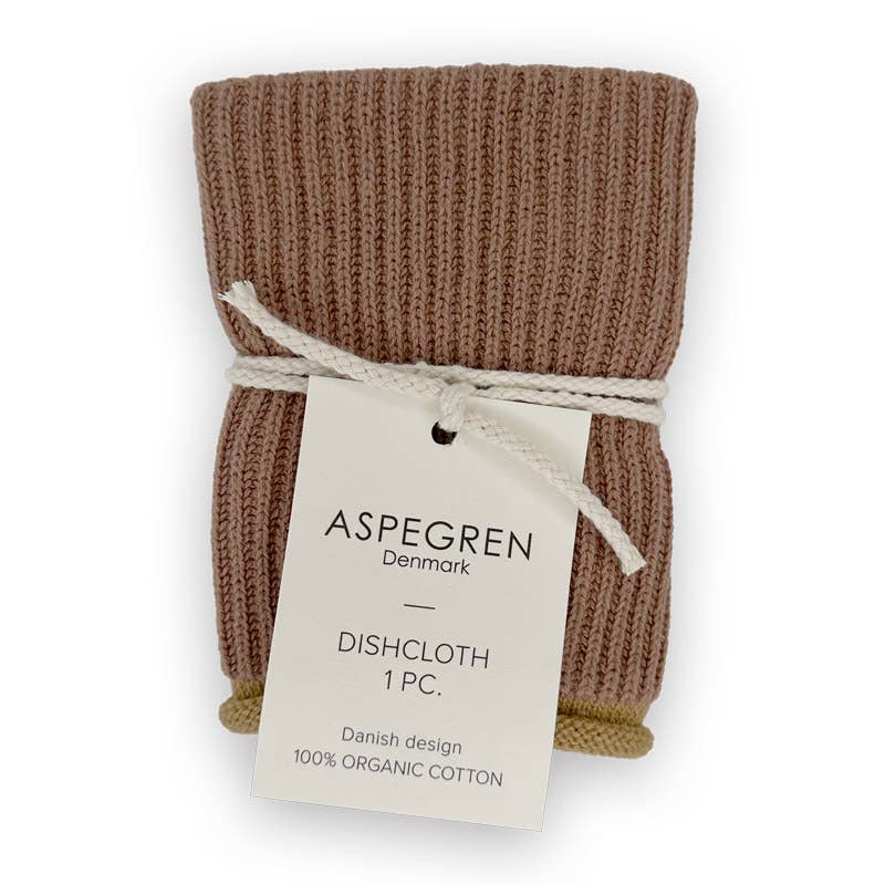 Geschirrtuch - Bio-Baumwolle - Gestrickt - Welle - Rootbeer