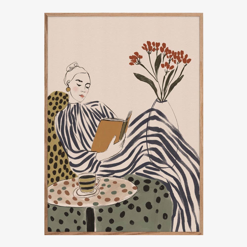 Kunstdruck „Chic Woman Reading“ – malerische Editorial-Deko