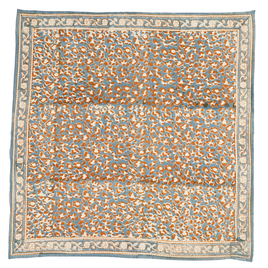 Indischer Foulard - Leopardblau