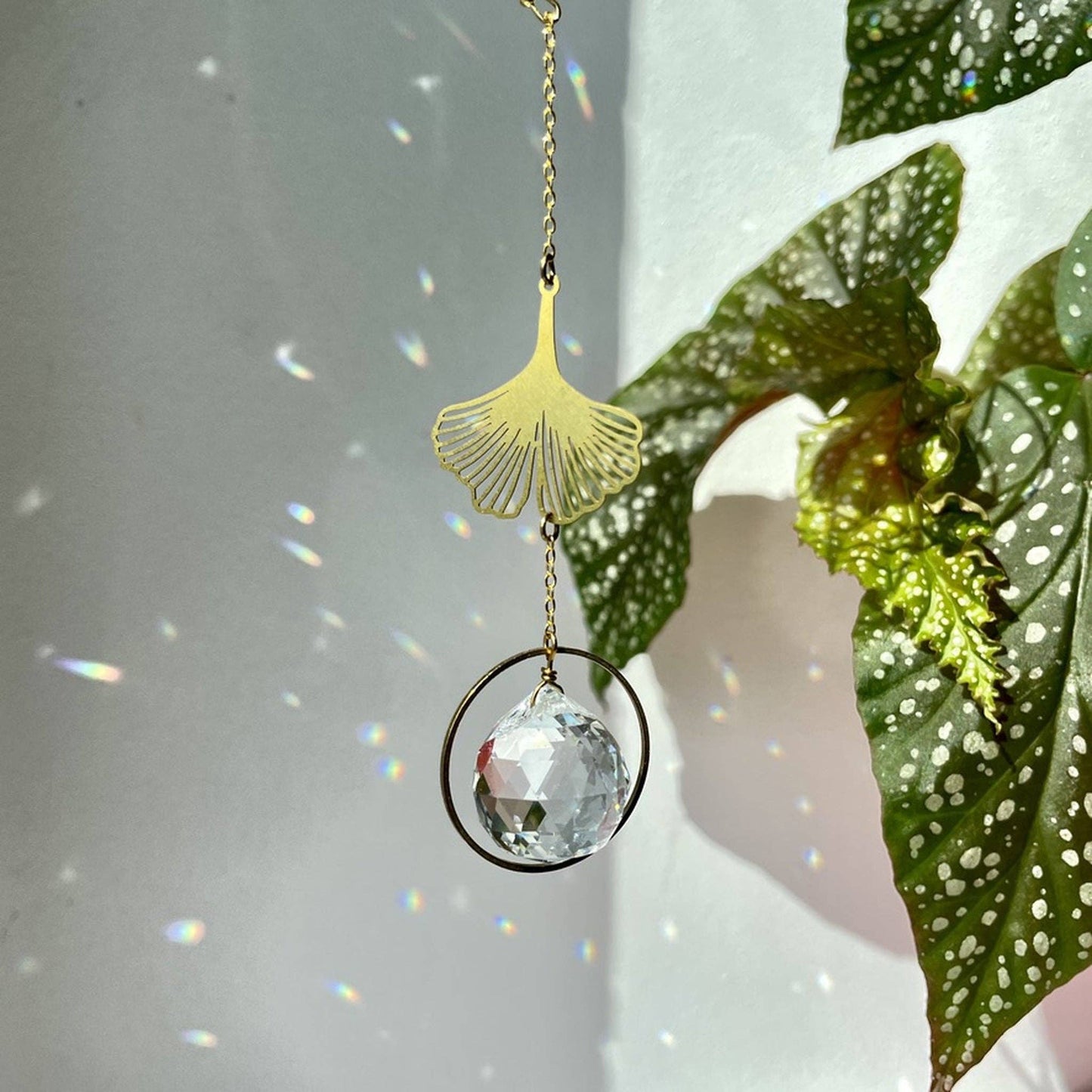 Suncatcher Minigingko / Lichtfänger / Fensterkristall  / Prisma