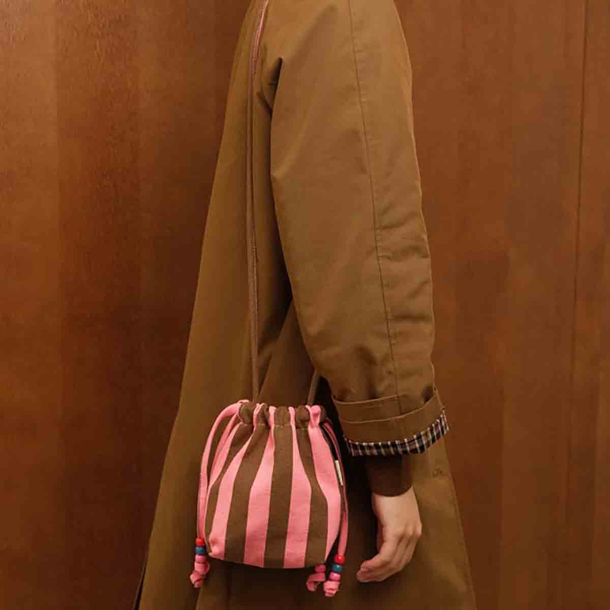BILLIE-TASCHE STREIFEN FUNKY PINK / OLIVE