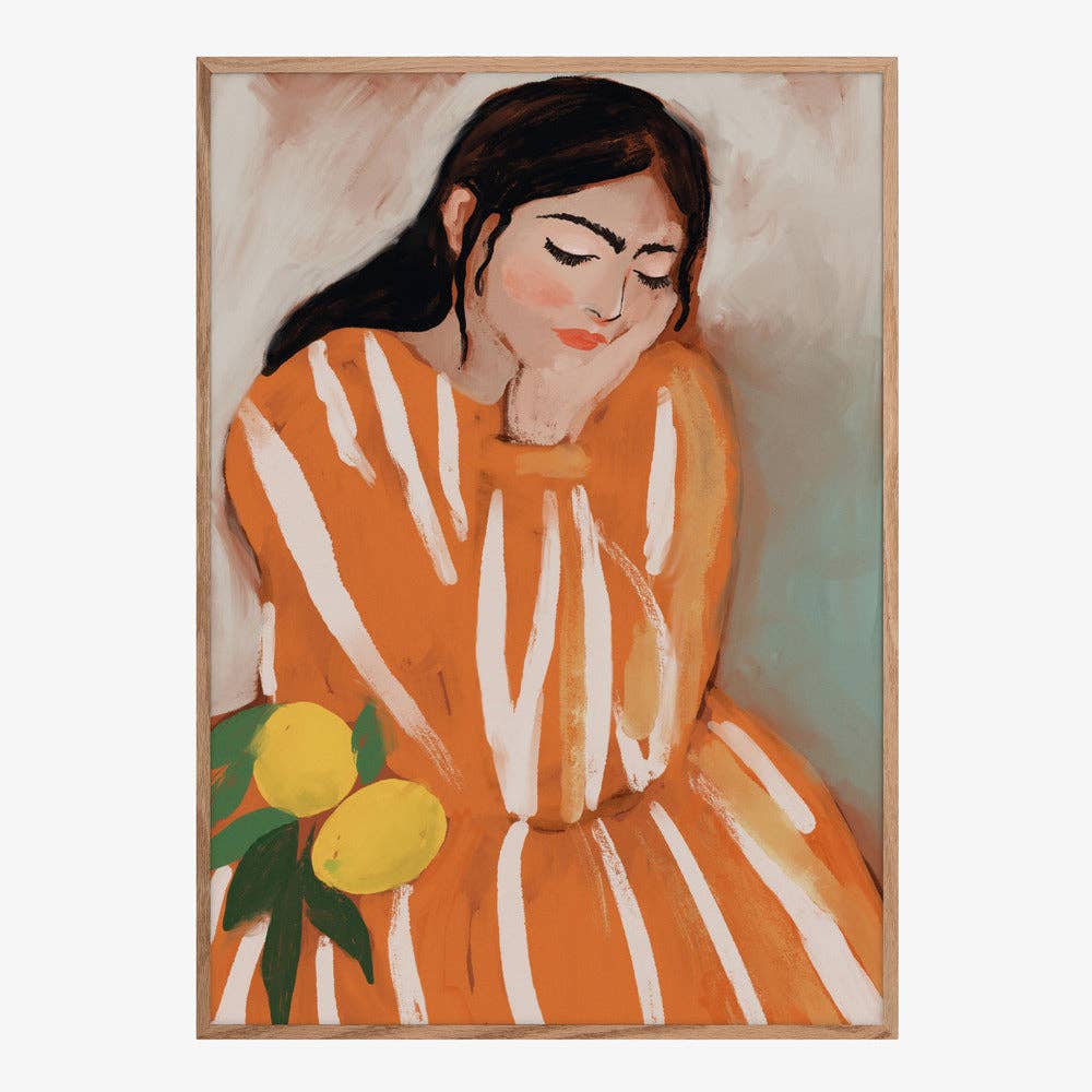 Kunstdruck „Frau mit Zitronen“ – malerischer Boho
