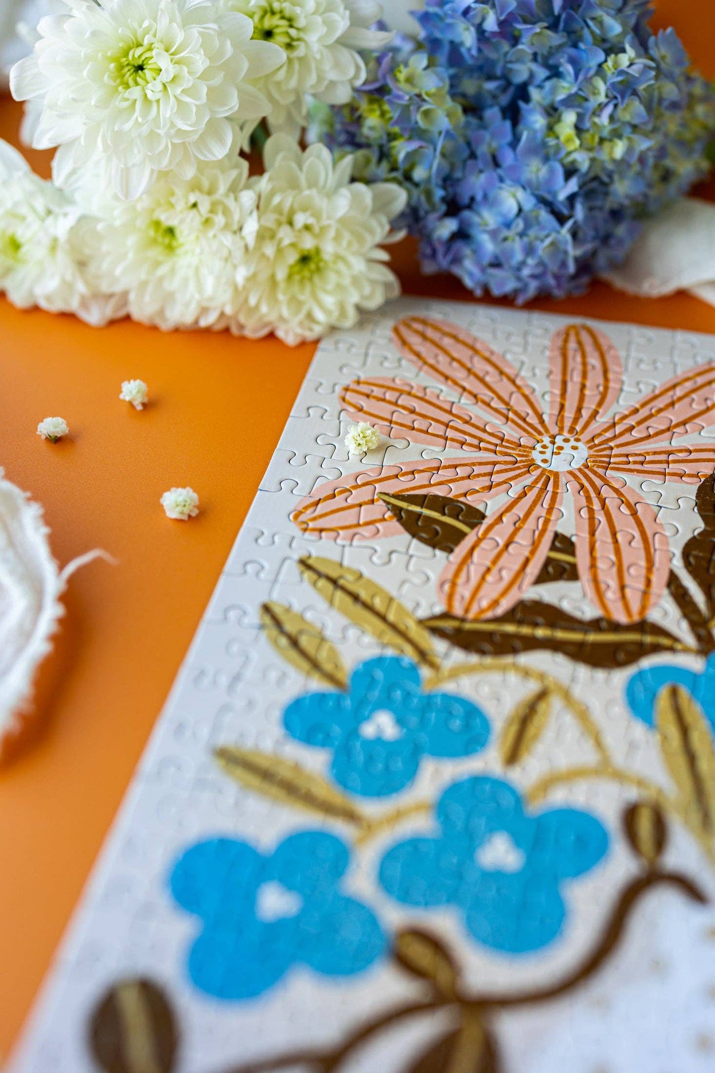 Myosotis- & Kapuzinerkresse-Puzzle mit 500 Teilen