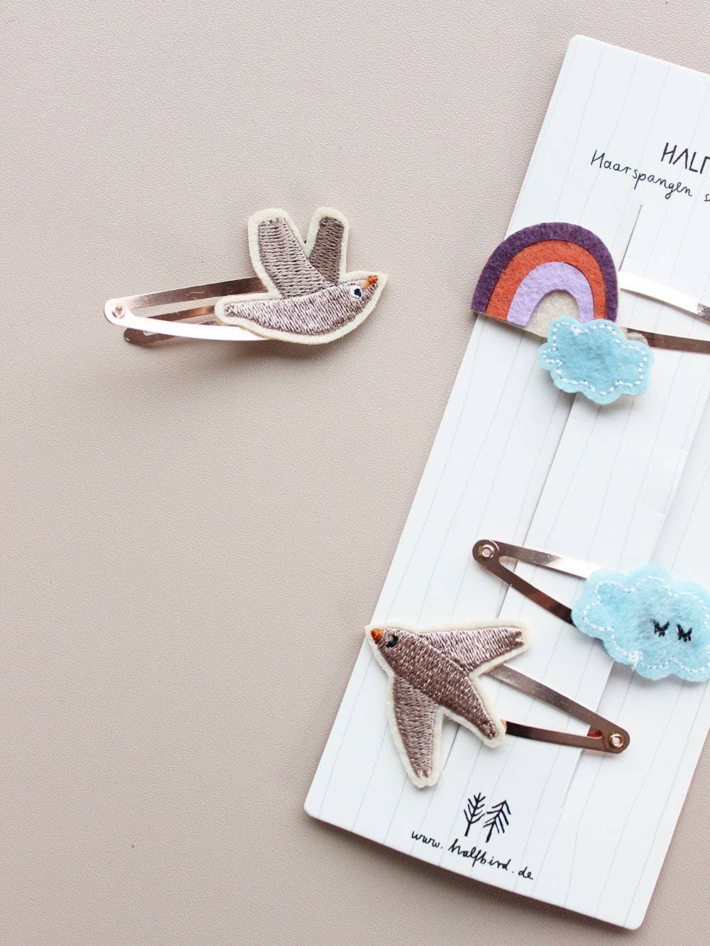 Haarspangen "Regenbogen Vogel"