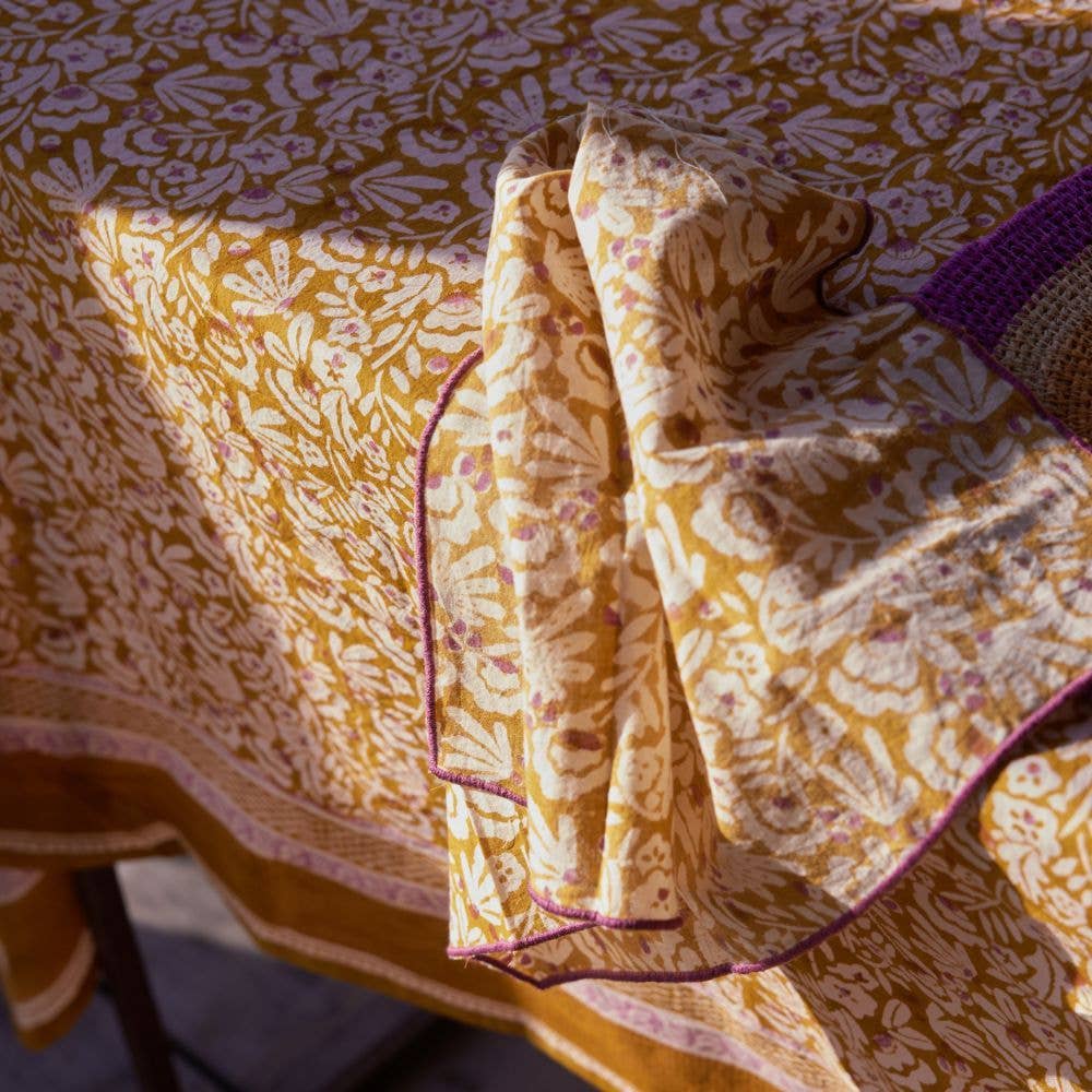 Indische Tischdecke mit Blumenmuster Iris Curry