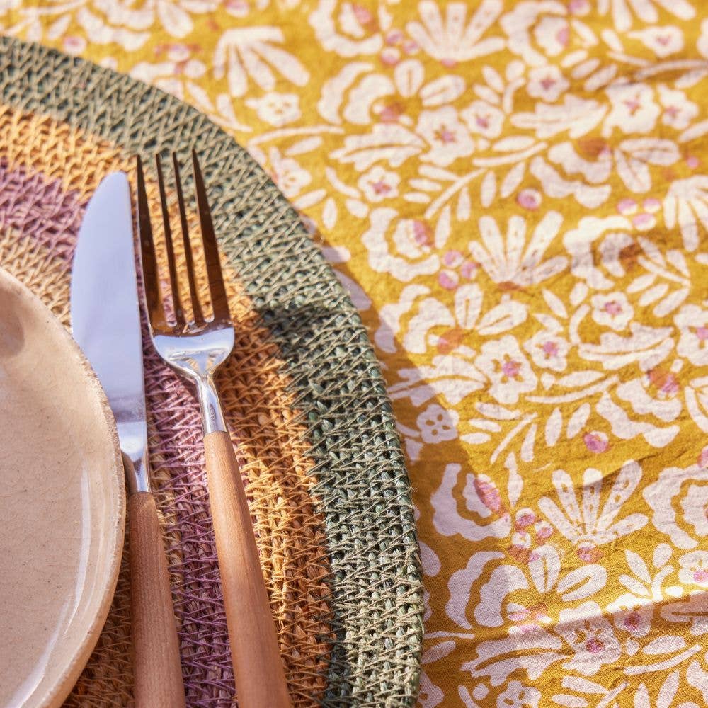 Indische Tischdecke mit Blumenmuster Iris Curry