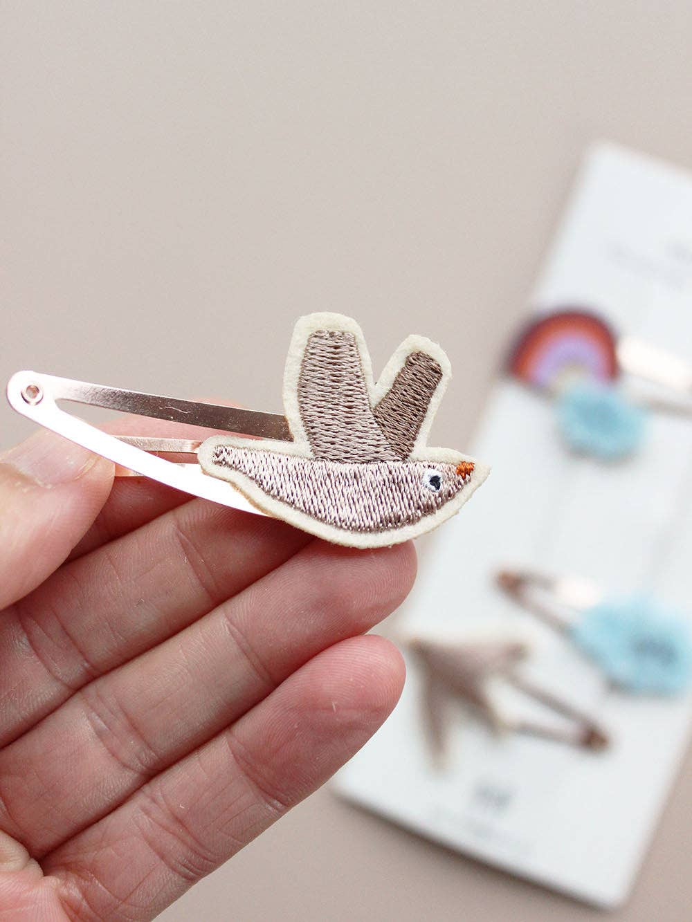 Haarspangen "Regenbogen Vogel"