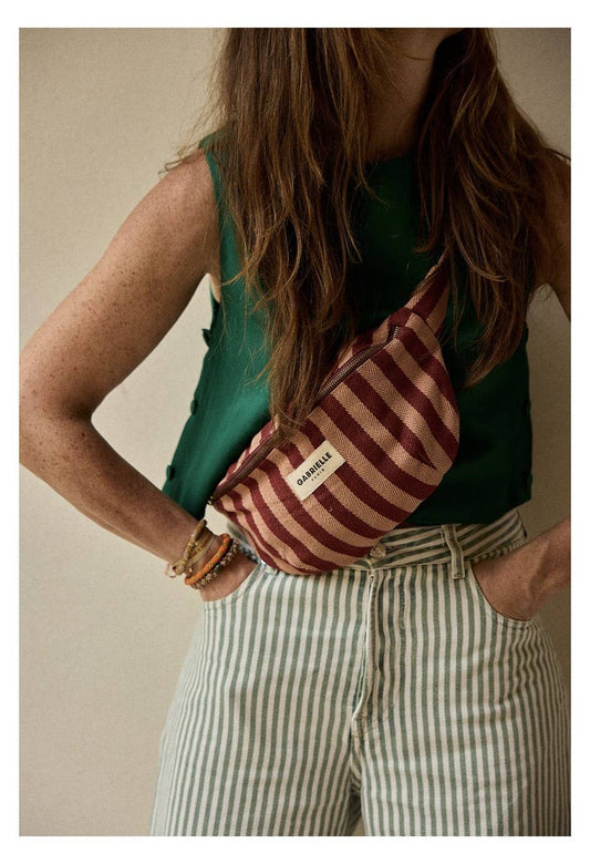 Bauchtasche aus Baumwolle Streifen Garance