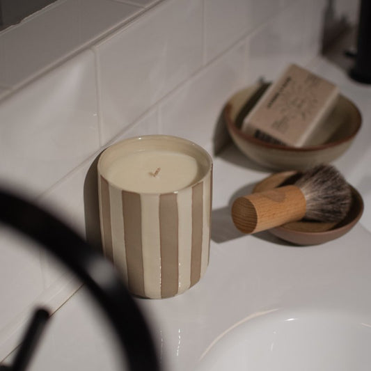 Burn - Streifen Creme - Kerze