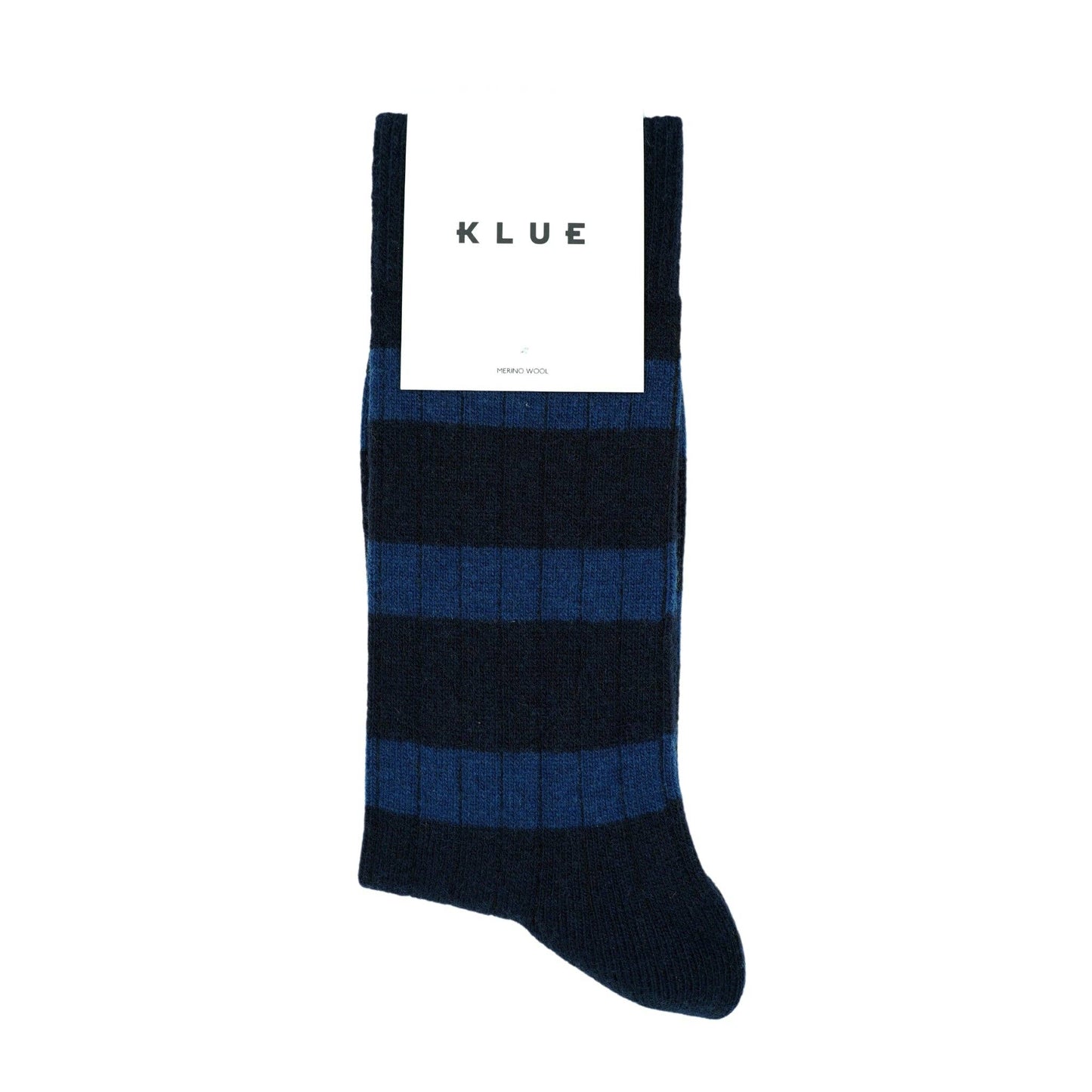 KLUE Socken aus Merinowolle mit Streifen | Marineblau und Blau