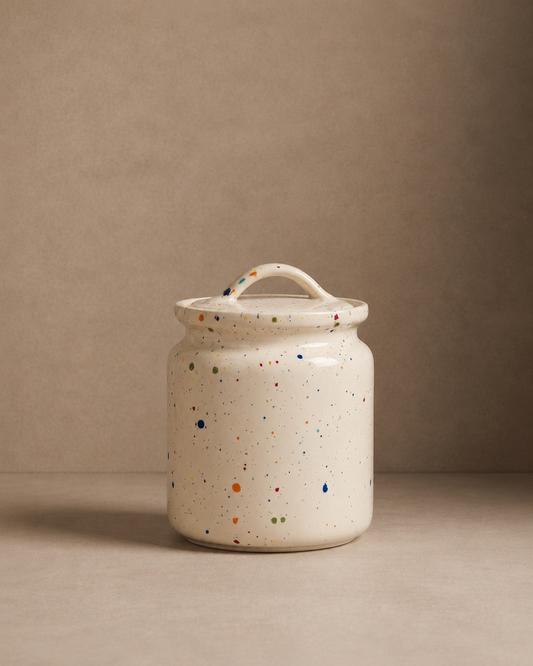Neue Party Steingut-Vorratsbehälter 13 cm Weiß