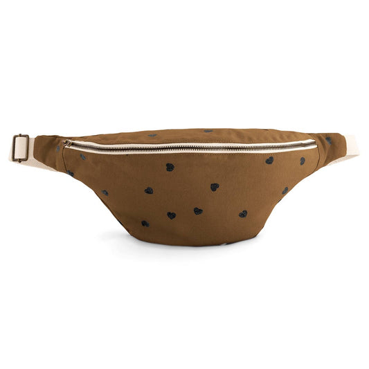 Damen Bauchtasche mit Herz-Muster in Kreuzkümmel