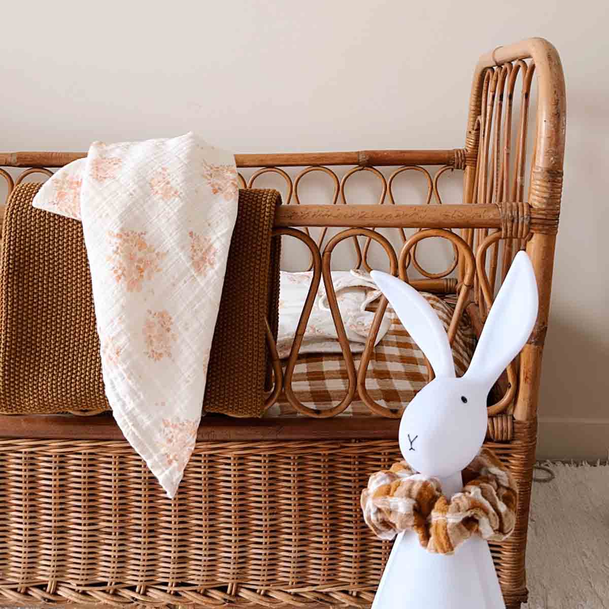Haargummi Vichy-Muster Karamell