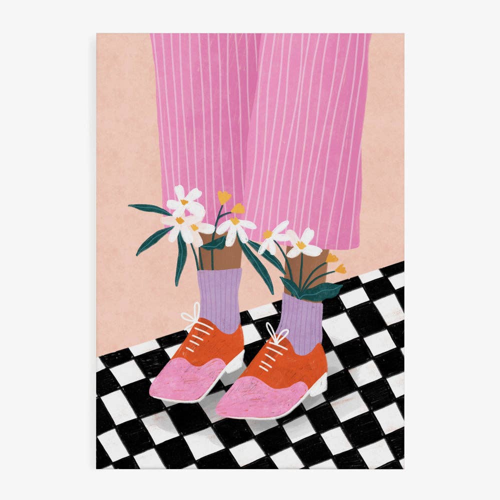 Florale Oxford-Schuhe Kunstdruck - Verspielte Mode