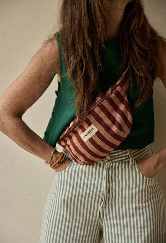 Bauchtasche aus Baumwolle Streifen Garance