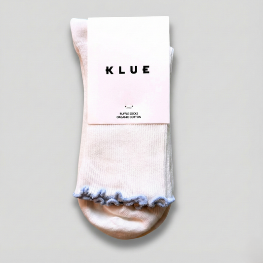 KLUE Bio-Baumwollsocken mit Rüschen | Himmelblau