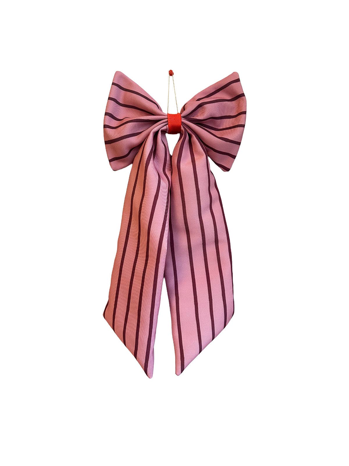 Schleife Canvas rosa/plum schmal gestreift