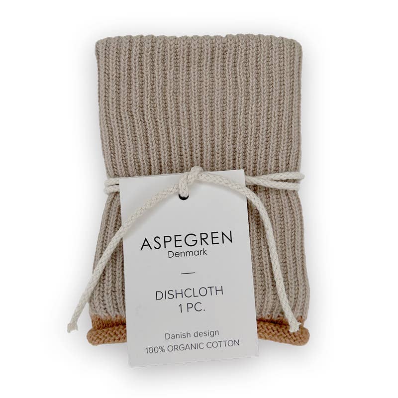 Geschirrtuch aus 100 % Bio-Baumwolle – gerippt, Shell-Design, gestrickt