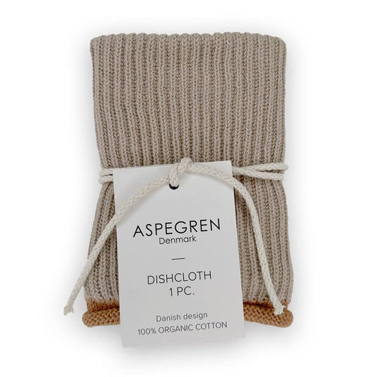 Geschirrtuch aus 100 % Bio-Baumwolle – gerippt, Shell-Design, gestrickt