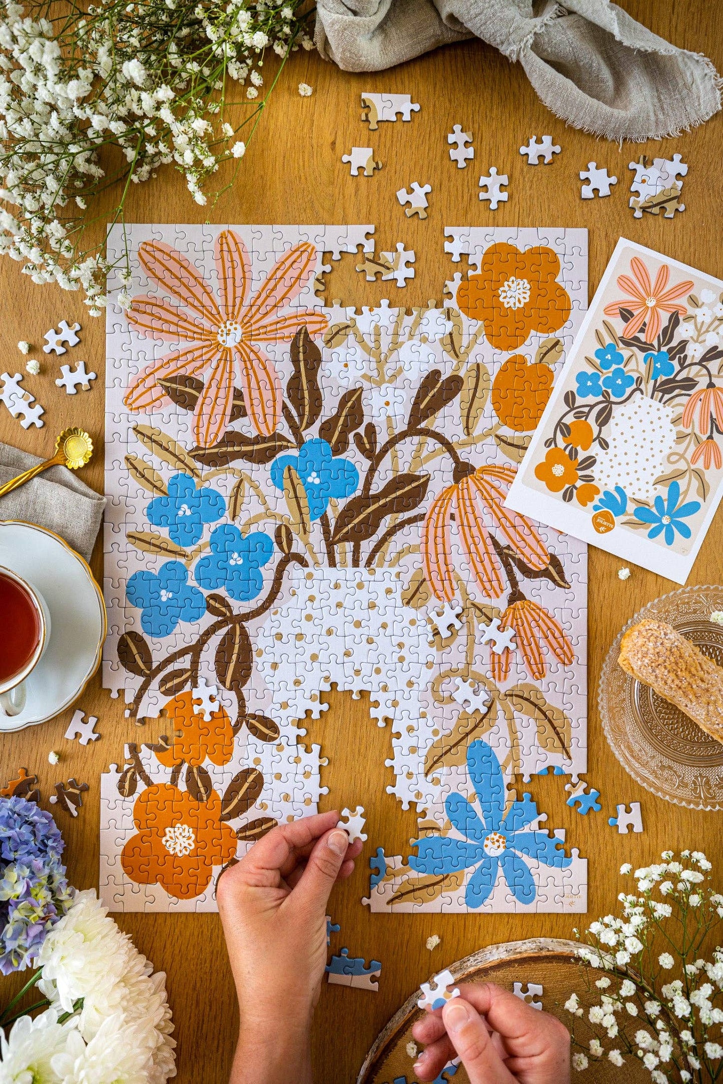 Myosotis- & Kapuzinerkresse-Puzzle mit 500 Teilen
