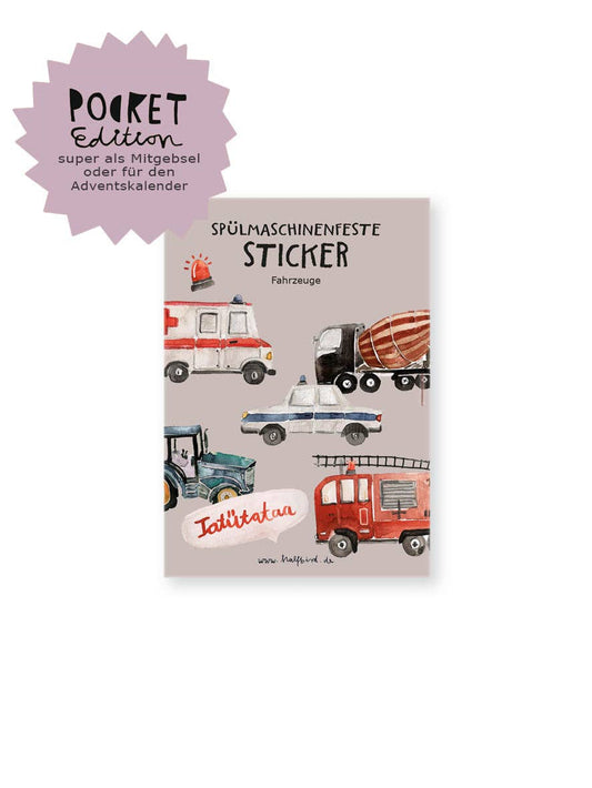 Spülmaschinenfeste Sticker "Fahrzeuge" | Pocket Edition 5,90€