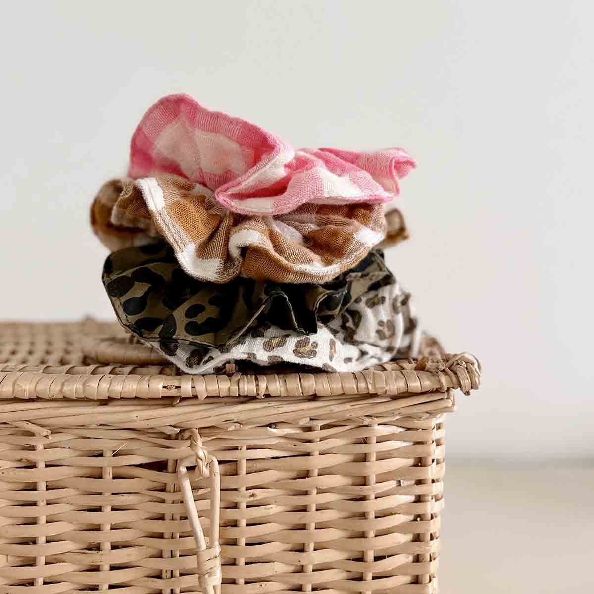 Haargummi Vichy-Muster Karamell