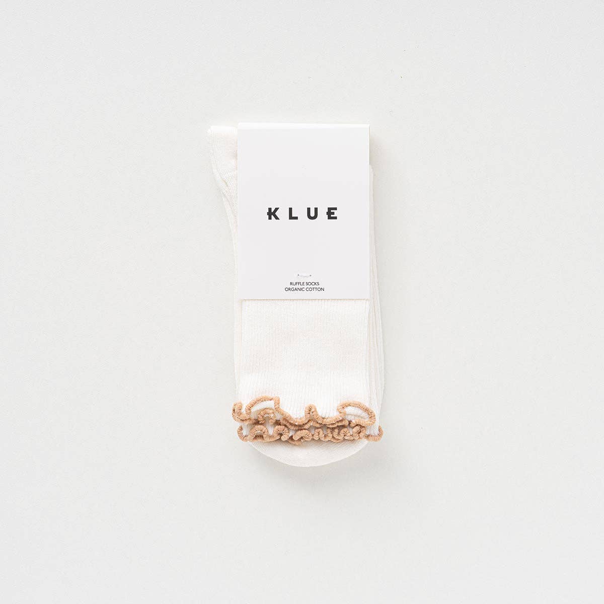 KLUE Bio-Baumwollsocken mit Rüschen | Mandel