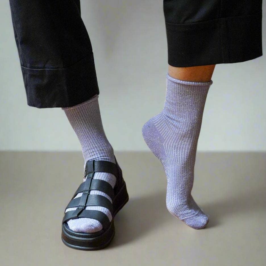 KLUE Glitter-Lurex-Socken aus umweltfreundlichem Lyocell | Flieder