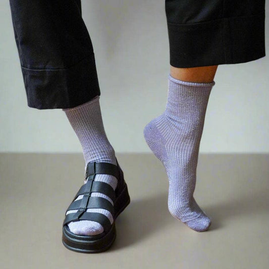KLUE Glitter-Lurex-Socken aus umweltfreundlichem Lyocell | Flieder