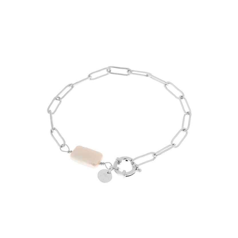Großes Perlenarmband in Silber