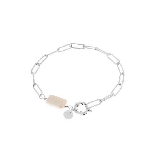 Großes Perlenarmband in Silber