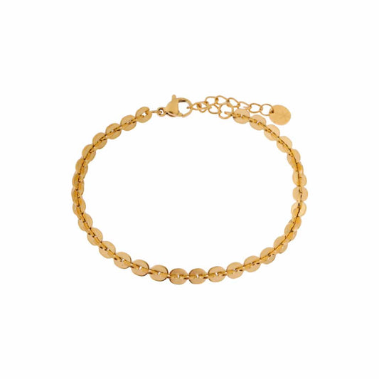 Goldenes Armband mit ineinandergreifenden Elementen