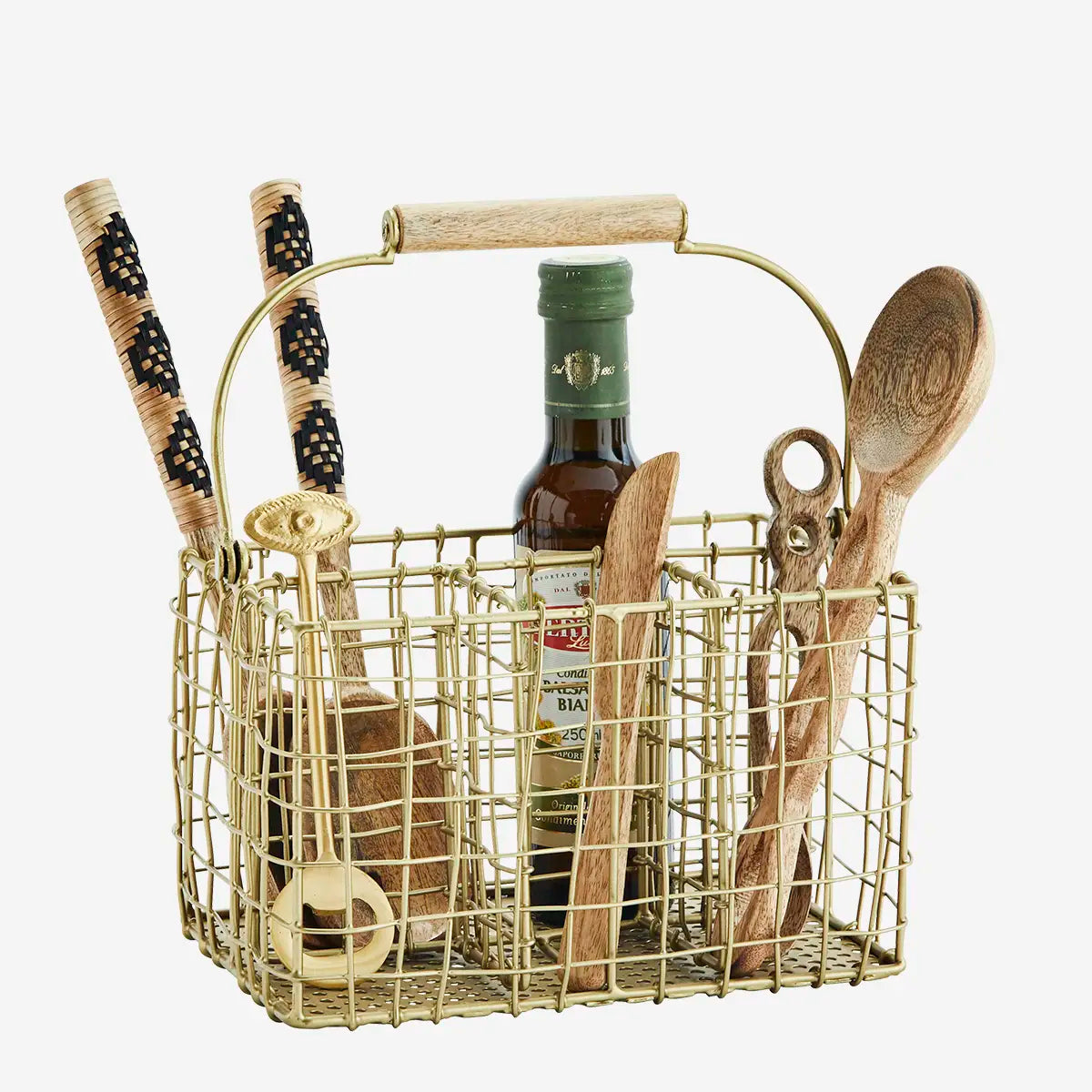 Salatbesteck aus Holz mit Bambus Breit