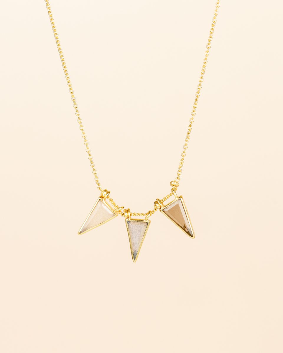 Collier 45cm Sahar Labradorit 5x9mm Dreiecke g.pl