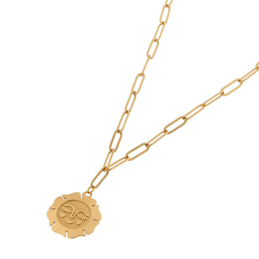 Halskette mit lächelnder Sonne in Gold