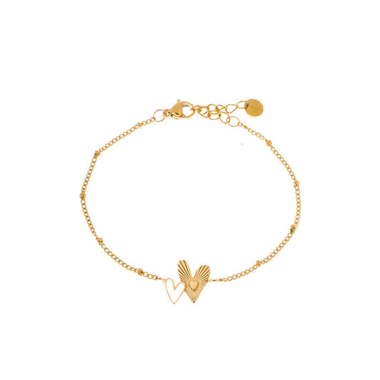 Armband mit zwei Herzen in Gold